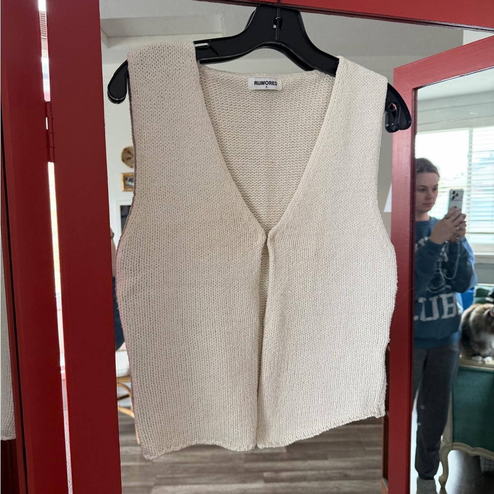 Rumored Cream Knit Vest